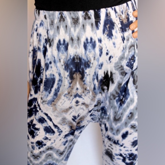 blue tie dye harem pants joggers size large - Picture 2 of 6